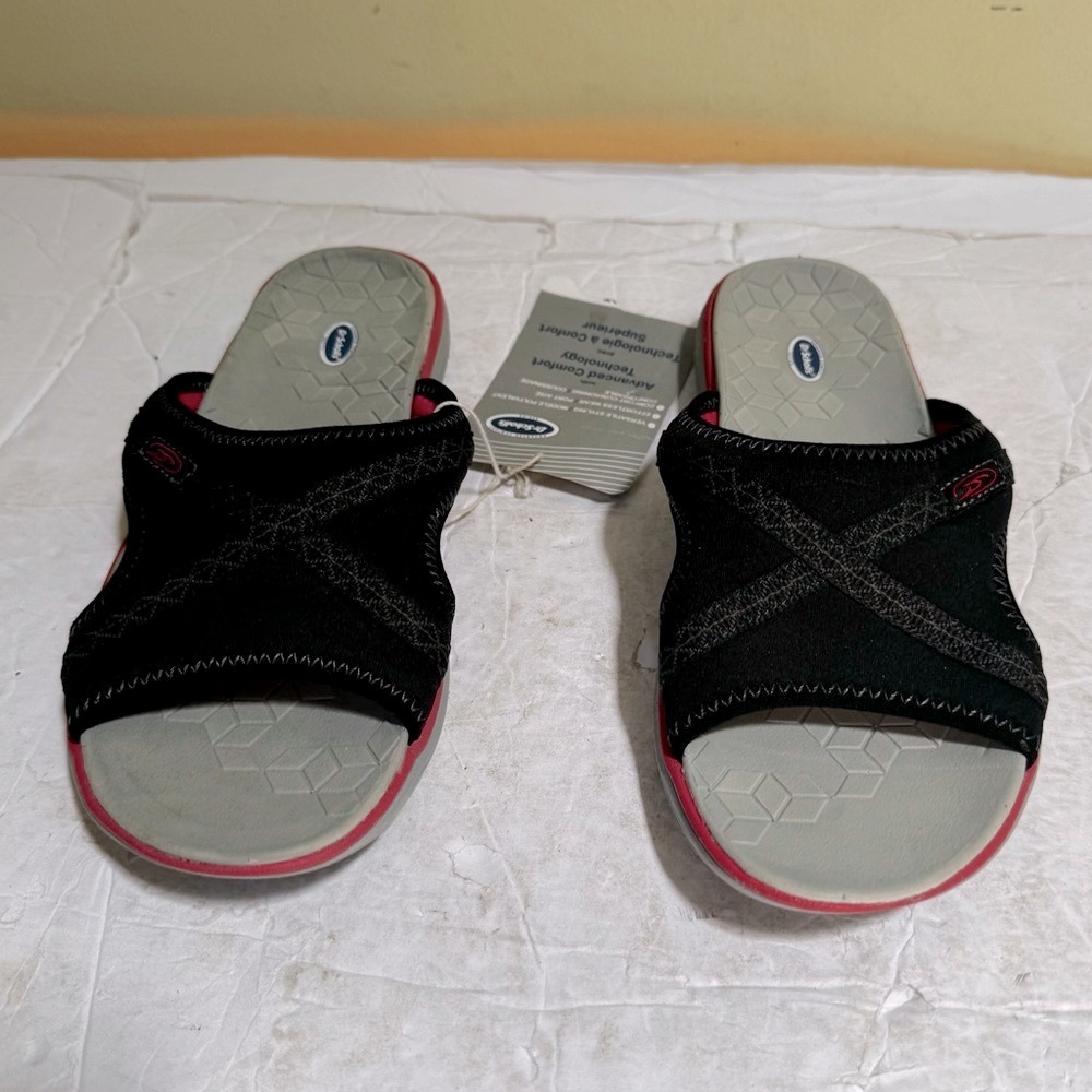 Dr SCHOLL'S NEW Comfort‎ Memory Sole Lightweight Sandal Slides Shoes Fabric Arch - Picture 7 of 14